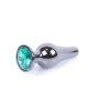 Анальна пробка - Jewellery Dark Silver BUTT PLUG- Green Анальна пробка - Jewellery Dark Silver BUTT PLUG- Green