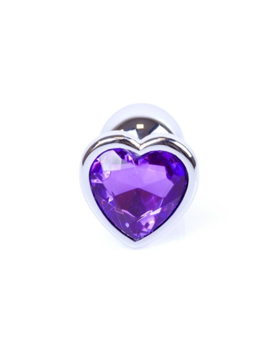 Анальна пробка - Jewellery Silver Heart PLUG- Purple Анальна пробка - Jewellery Silver Heart PLUG- Purple