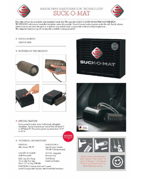 Мастурбатор - Suck-O-Mat Мастурбатор - Suck-O-Mat