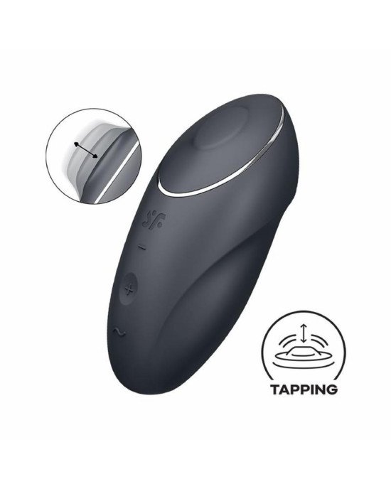 Кліторальний стимулятор - Satisfyer Tap & Climax 1 Grey Кліторальний стимулятор - Satisfyer Tap & Climax 1 Grey