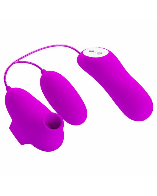 Віброяйце з кліторальним стимулятором - Pretty Love Suction & Vibro Bullets Purple Віброяйце з кліторальним стимулятором - Pretty Love Suction & Vibro Bullets Purple