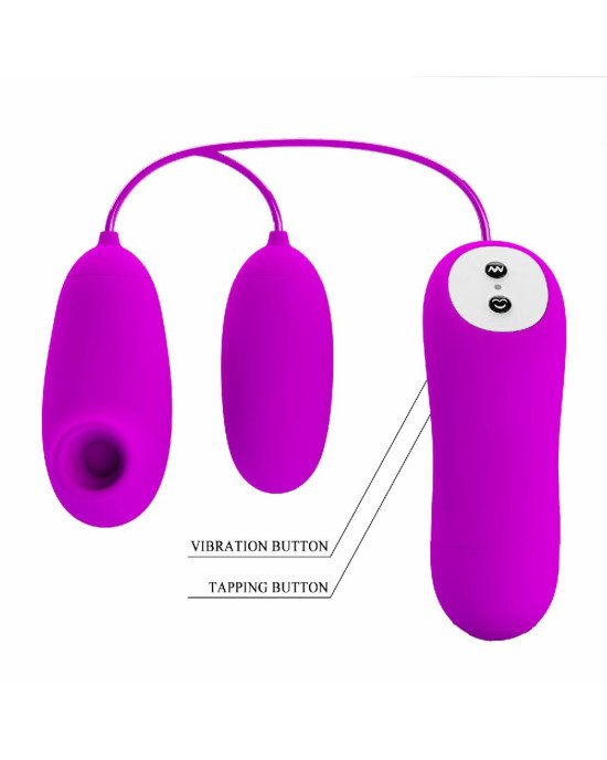 Віброяйце з кліторальним стимулятором - Pretty Love Suction & Vibro Bullets Purple Віброяйце з кліторальним стимулятором - Pretty Love Suction & Vibro Bullets Purple