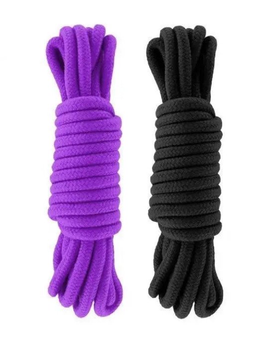 Набір мотузок для бондажу Submission 5 м Black&Purple