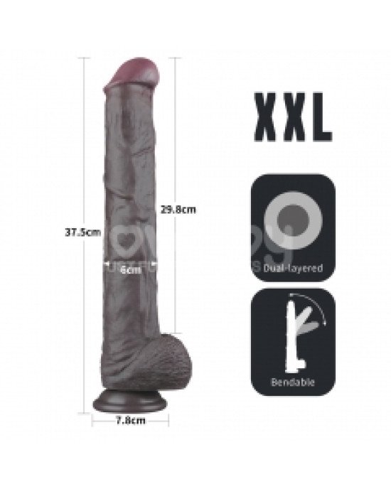 Фалоімітатор - Dual Layered Bendable Silicone Cock XXL 14.5'' Black Фалоімітатор - Dual Layered Bendable Silicone Cock XXL 14.5'' Black