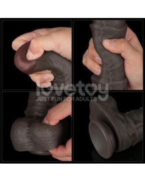 Фалоімітатор - Dual Layered Bendable Silicone Cock XXL 16'' Black Фалоімітатор - Dual Layered Bendable Silicone Cock XXL 16'' Black