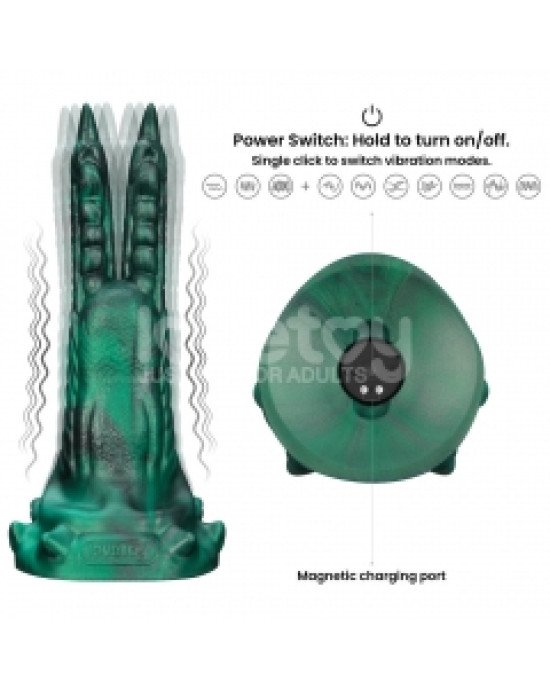 Вібростимулятор - Double-Claw Vibrating Silicone Dildo Savage Charm Вібростимулятор - Double-Claw Vibrating Silicone Dildo Savage Charm