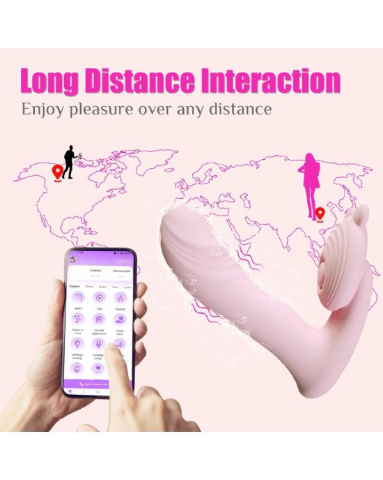 Вібратор - Silicone vibrator, 6 frequenciesFinger function, Heating + APP Вібратор - Silicone vibrator, 6 frequenciesFinger function, Heating + APP