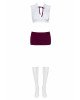 Рольовий костюм - Obsessive Student Set White/Burgundy L/XL Рольовий костюм - Obsessive Student Set White/Burgundy L/XL