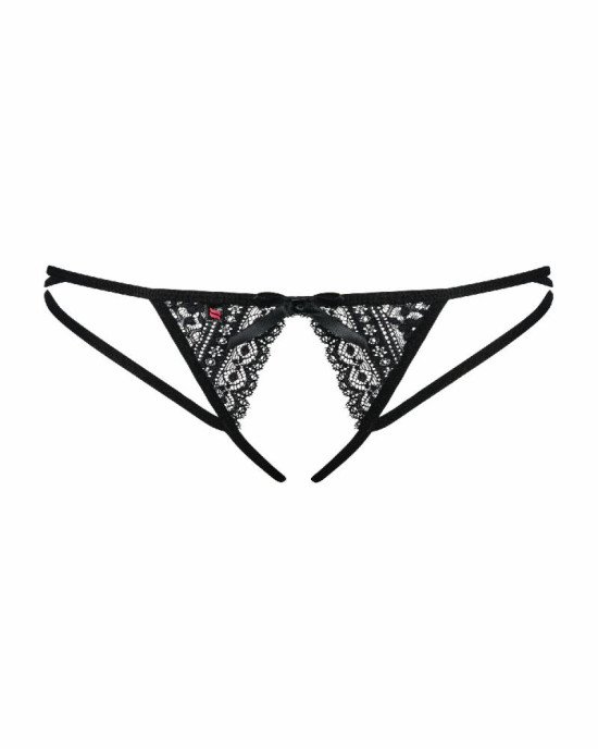 Жіночі стрінги - Obsessive Picantina Crotchless Thong Black L/XL Жіночі стрінги - Obsessive Picantina Crotchless Thong Black L/XL