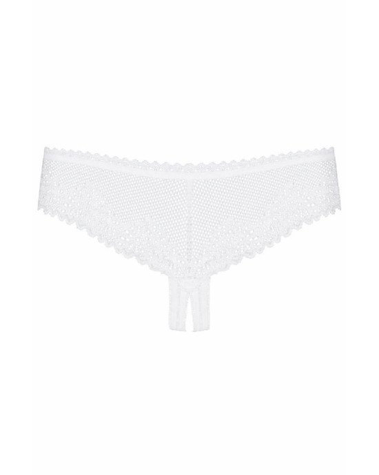 Жіночі стрінги - Obsessive Alabastra Crotchless Thong White S/M
