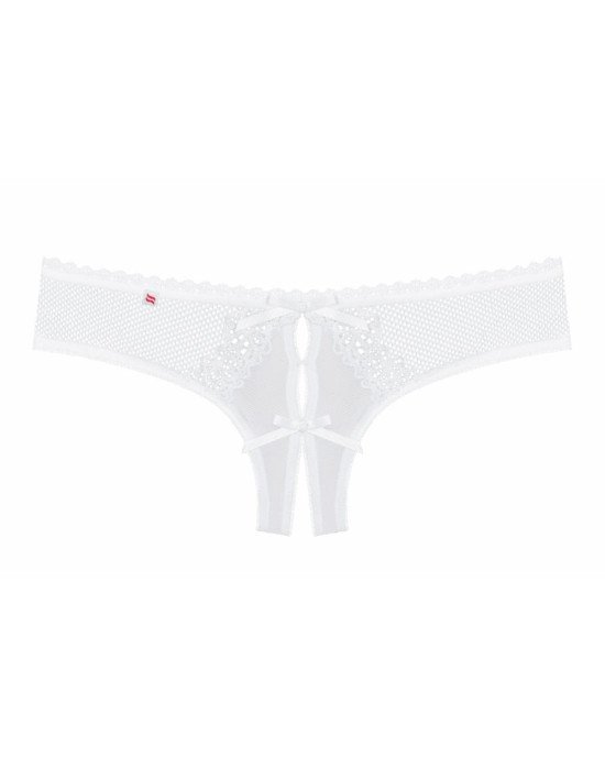 Жіночі стрінги - Obsessive Alabastra Crotchless Thong White S/M