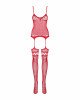 Бодістокінг - Obsessive F214 Bodystocking Red S/M/L Бодістокінг - Obsessive F214 Bodystocking Red S/M/L