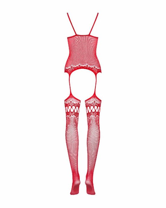 Бодістокінг - Obsessive F214 Bodystocking Red S/M/L Бодістокінг - Obsessive F214 Bodystocking Red S/M/L