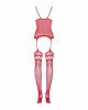 Бодістокінг - Obsessive F214 Bodystocking Red S/M/L Бодістокінг - Obsessive F214 Bodystocking Red S/M/L