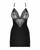 Пеньюар - Obsessive 828-CHE-1 Chemise & Thong Black L/XL