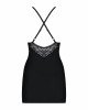 Пеньюар - Obsessive 828-CHE-1 Chemise & Thong Black L/XL