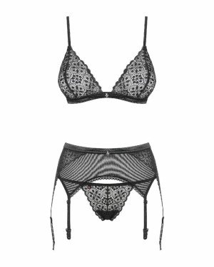 Комплект білизни - Obsessive Shibu Set Black S/M