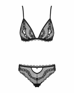 Комплект білизни - Obsessive Millagro Set Black L/XL