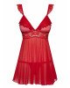 Пеньюар - Obsessive 863-BAB-3 Babydoll & Thong Red S/M Пеньюар - Obsessive 863-BAB-3 Babydoll & Thong Red S/M