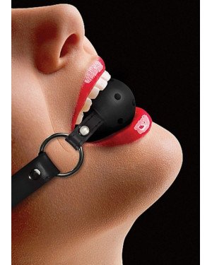 Кляп - Ouch! Ball Gag With Leather Straps Black