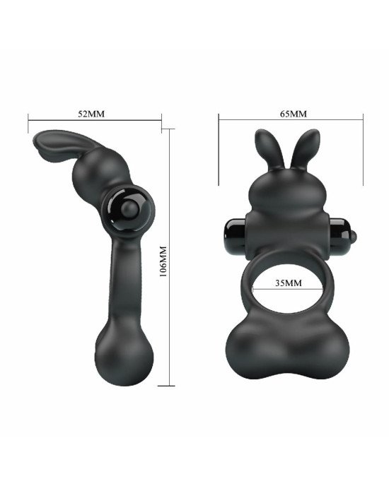 Ерекційне кільце - Pretty Love Vibrant Penis Ring Yusuf Black Ерекційне кільце - Pretty Love Vibrant Penis Ring Yusuf Black