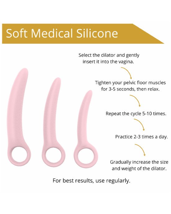 Набір вагінальних розширювачів - Erospace Sweet Play Pelvic Floor Muscles Training Set A13 Набір вагінальних розширювачів - Erospace Sweet Play Pelvic Floor Muscles Training Set A13