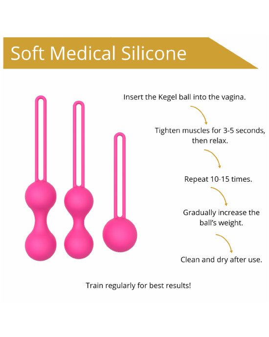 Набір вагінальних кульок - Erospace Sweet Play Kegel Balls Set A12 Набір вагінальних кульок - Erospace Sweet Play Kegel Balls Set A12