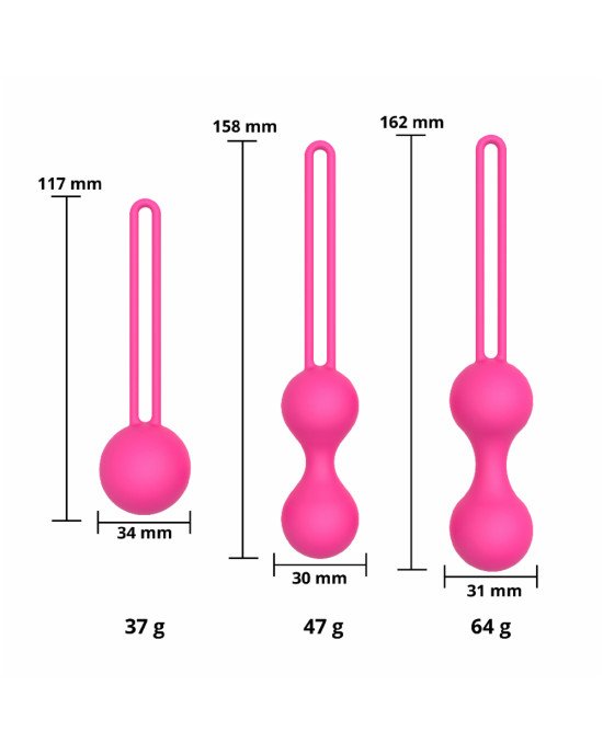 Набір вагінальних кульок - Erospace Sweet Play Kegel Balls Set A12 Набір вагінальних кульок - Erospace Sweet Play Kegel Balls Set A12