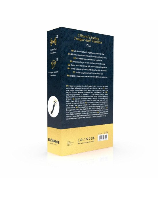 Вібратор - Erospace Sweet Play Clitoral Licking Tongue And Vibrator 2in1 A6 Вібратор - Erospace Sweet Play Clitoral Licking Tongue And Vibrator 2in1 A6