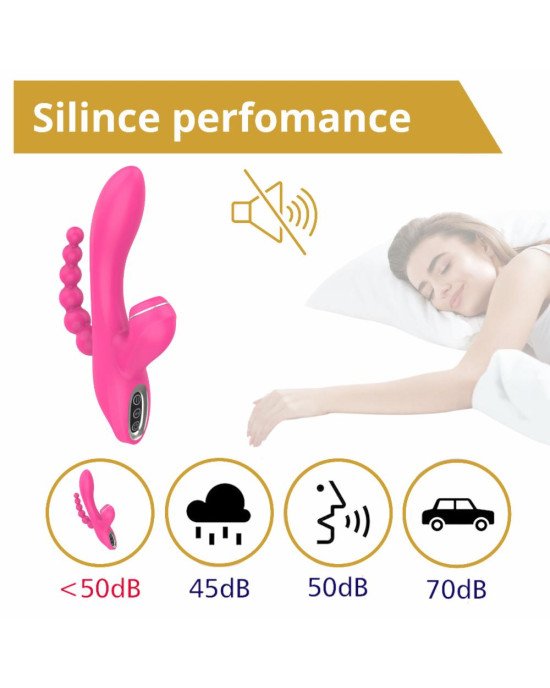 Вібратор - Erospace Sweet Play Sucking Vibrator With Anal Beads A3 Вібратор - Erospace Sweet Play Sucking Vibrator With Anal Beads A3