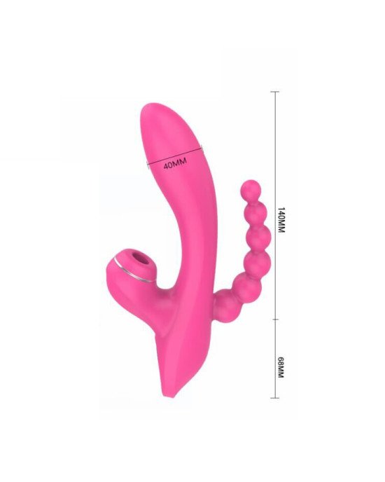 Вібратор - Erospace Sweet Play Sucking Vibrator With Anal Beads A3 Вібратор - Erospace Sweet Play Sucking Vibrator With Anal Beads A3