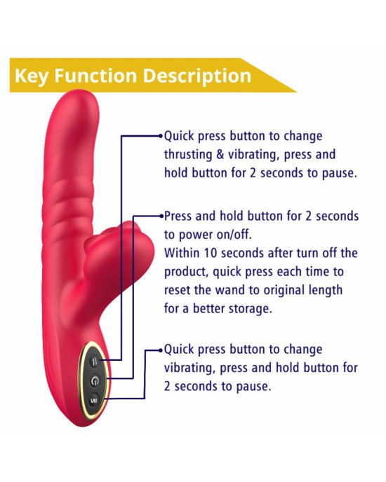 Вібратор - Erospace Sweet Play G-Spot Vibrator With Thrusting A2 Вібратор - Erospace Sweet Play G-Spot Vibrator With Thrusting A2