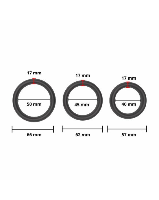 Набір ерекційних кілець - Erospace Men’s Play Set Of 3 Cock Rings B9 Набір ерекційних кілець - Erospace Men’s Play Set Of 3 Cock Rings B9