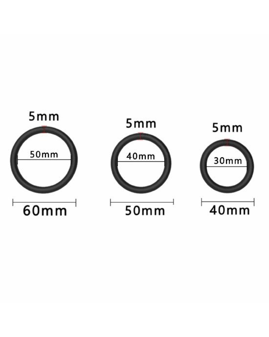 Ерекційні кільця - Erospace Men’s Play Set Of 3 Cock Rings B7 Ерекційні кільця - Erospace Men’s Play Set Of 3 Cock Rings B7