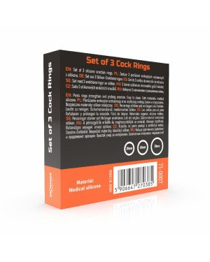 Ерекційні кільця - Erospace Men’s Play Set Of 3 Cock Rings B7