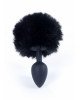 Анальна пробка - Jewellery Silicon Plug  Bunny Tail Black