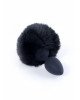 Анальна пробка - Jewellery Silicon Plug  Bunny Tail Black