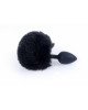 Анальна пробка - Jewellery Silicon Plug  Bunny Tail Black