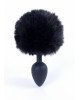 Анальна пробка - Jewellery Silicon Plug  Bunny Tail Black