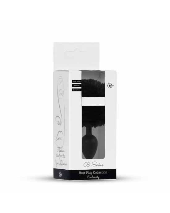 Анальна пробка - Jewellery Silicon Plug  Bunny Tail Black