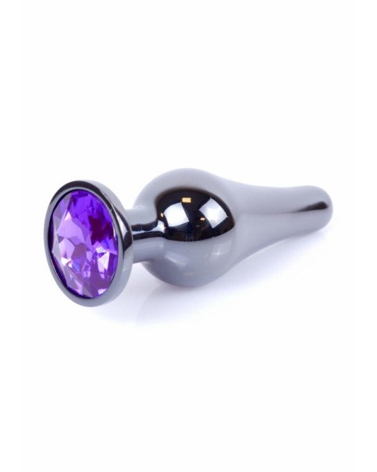 Анальна пробка - Jewellery Dark Silver BUTT PLUG- Purple
