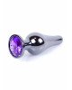 Анальна пробка - Jewellery Dark Silver BUTT PLUG- Purple