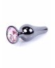 Анальна пробка - Jewellery Dark Silver Long Plug Pink