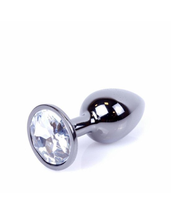 Анальна пробка - Jewellery Dark Silver Plug Clear Анальна пробка - Jewellery Dark Silver Plug Clear