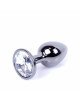 Анальна пробка - Jewellery Dark Silver Plug Clear Анальна пробка - Jewellery Dark Silver Plug Clear