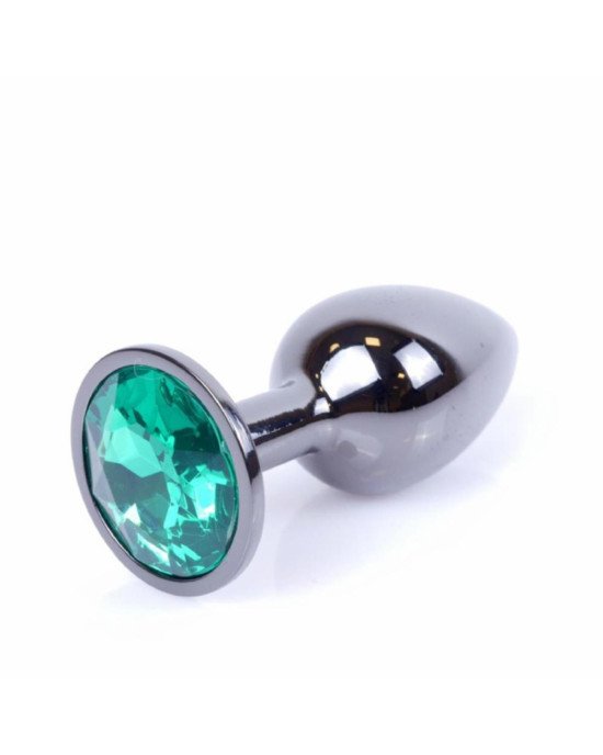 Анальна пробка - Jewellery Dark Silver Plug Green