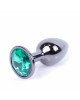 Анальна пробка - Jewellery Dark Silver Plug Green