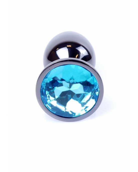 Анальна пробка - Jewellery Dark Silver PLUG- Light Blue Анальна пробка - Jewellery Dark Silver PLUG- Light Blue