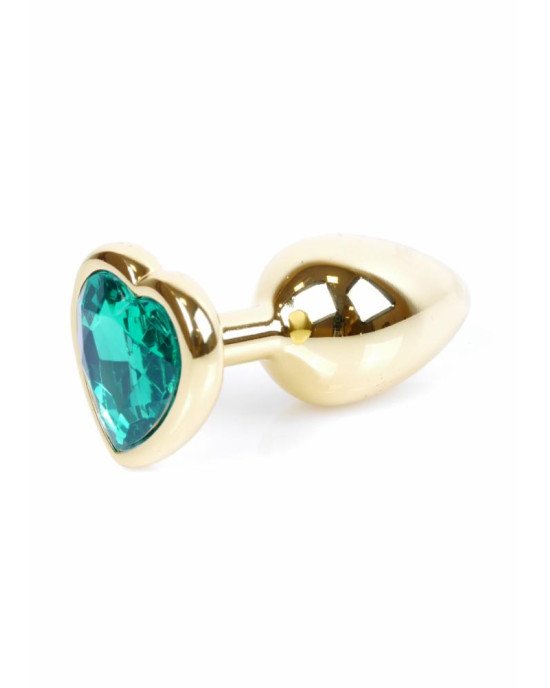 Анальна пробка - Jewellery Gold Heart PLUG- Green Анальна пробка - Jewellery Gold Heart PLUG- Green