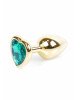 Анальна пробка - Jewellery Gold Heart PLUG- Green Анальна пробка - Jewellery Gold Heart PLUG- Green